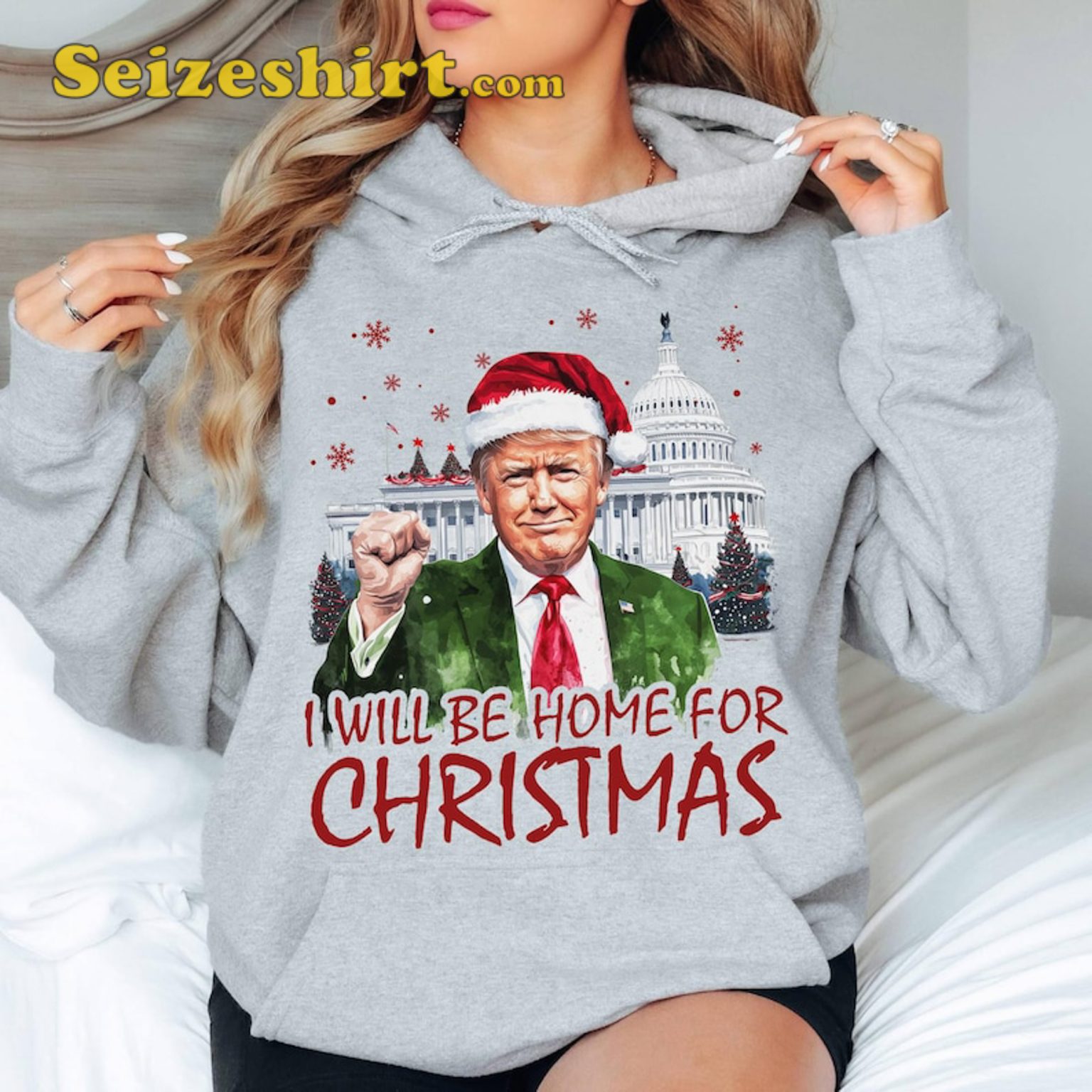 Trump I Ll Be Home For Christmas Sweatshirt