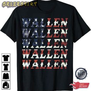 Cute Wallen American Flag Red White Blue Outfit Gift For Fan Movie T-Shirt
