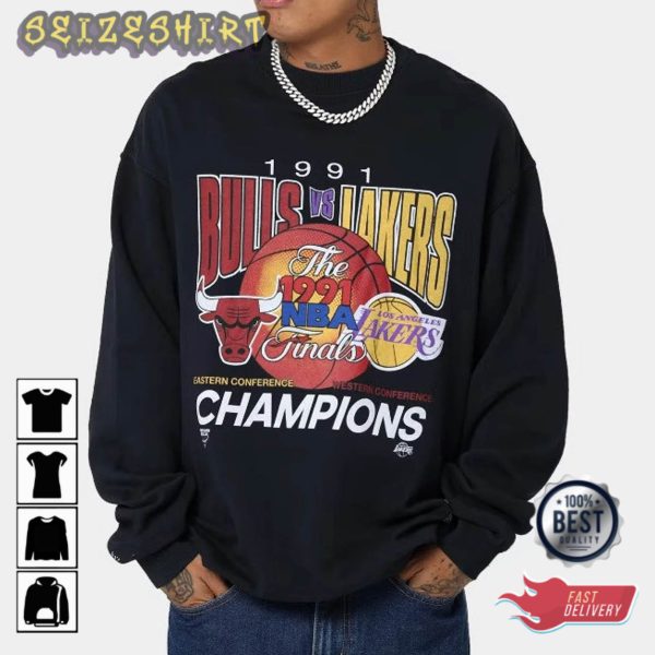 NBA Finals Bulls Versus Crewneck Basketball T-Shirt