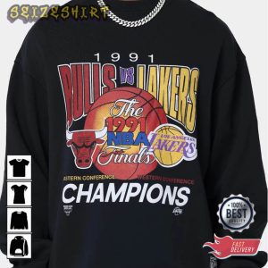 NBA Finals Bulls Versus Crewneck Basketball T-Shirt