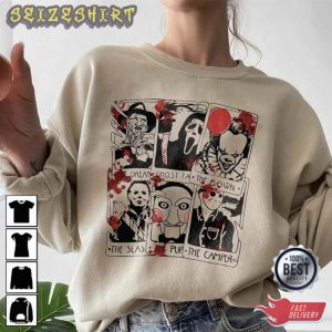 Horror Tarot Cards Vintage Halloween Movie T-Shirt