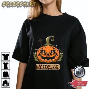 Halloween Flaming Pumpkin Face Shirt