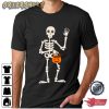 Skeleton Holding A Pumpkin Happy Halloween T-shirt