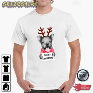Cute Dog Merry Christmas Best Graphic Tee
