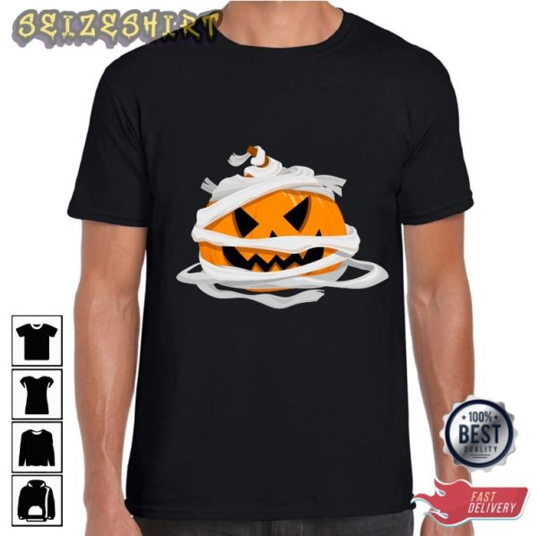 Pumpkin Lamp Bandaged Halloween-Pumpkin Face Shirt