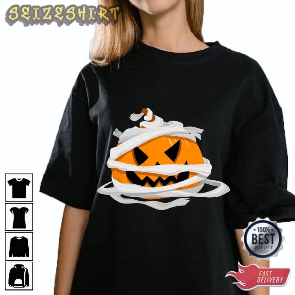 Pumpkin Lamp Bandaged Halloween-Pumpkin Face Shirt