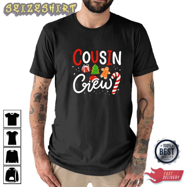 Cousin Crew Multi Color Christmas Graphic Tee