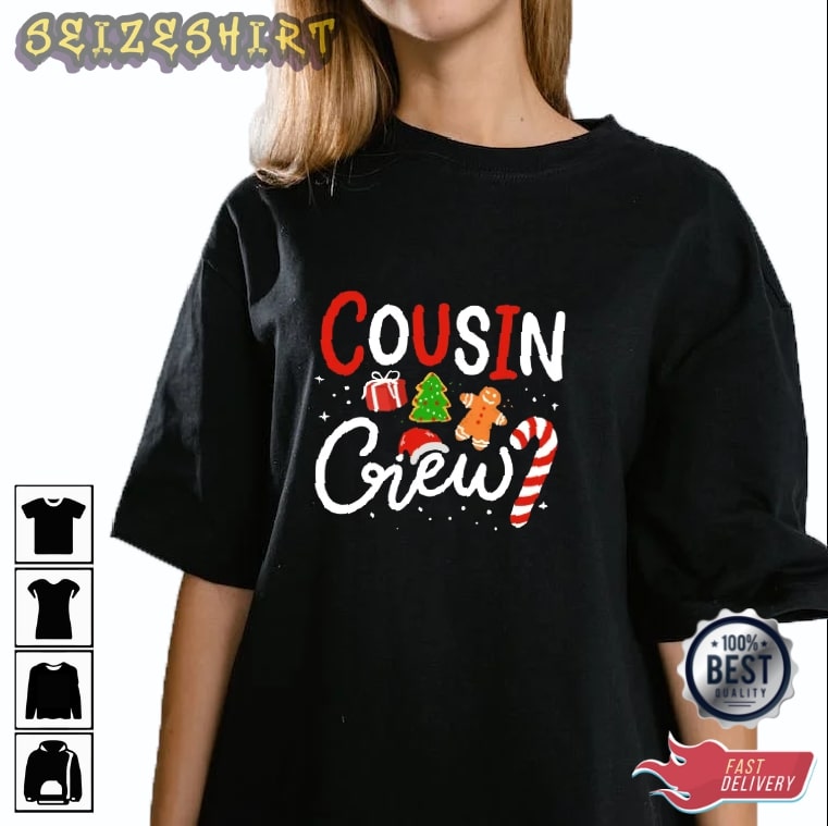 Cousin Crew Multi Color Christmas Graphic Tee
