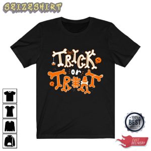 Trick Or Treat Skeleton Spider Halloween T- shirt