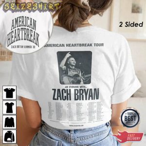 American Heartbreak Tour 2 Side Shirt, Zach Bryan 90s Rap Music T-Shirt