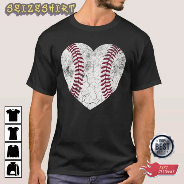 Baseball Heart Fun Mom Dad Men Women Softball Baseball Sports T-Shirt