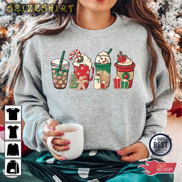Coffee Lover Gift Worker Winter Christmas Snowman Latte Coffee Lover