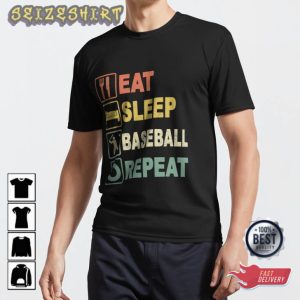 EAT SLEEP BASEBALL REPEAT Essential Baseball Sports T-Shirt