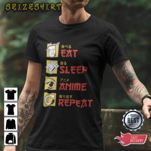 Eat Sleep Anime Repeat Merch T-shirt