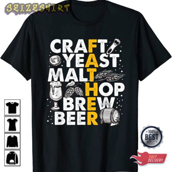Fathers Day Gift Brew Dad Beer T-Shirt