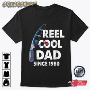 Fishing Reel Cool Dad Fisherman Dad Fathers Day Gift T-Shirt