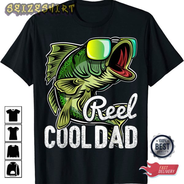 Funny Fishing Reel Cool Grandad Dad Joke Fathers Day Gift T-Shirt