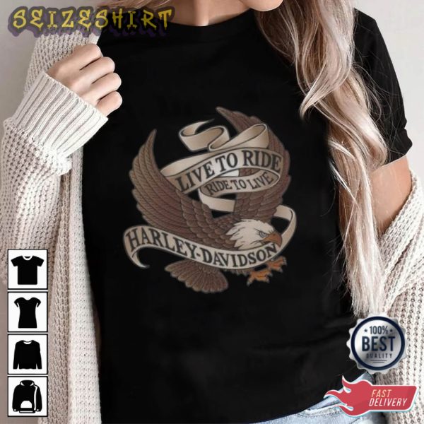 Live To Ride Ride To Live Harley Davidson Graphic Tee