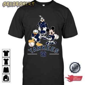 Yankees Mickey Donald Goofy Baseball Funny T-Shirt