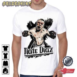 Nate Diaz White Half Sleeve Gift For Fan T-Shirt