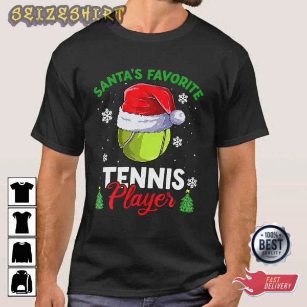 Santas Favourite Tennis Player Men Apparel, Christ T-Shirt