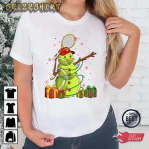 Tennis Snowman Light Christmas TShirt