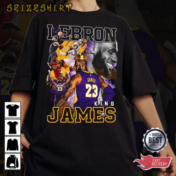 Vintage King Lebron James Graphic Shirt, Basketball Shirt