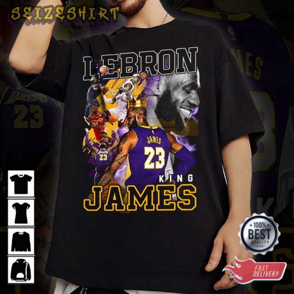 Vintage King Lebron James Graphic Shirt, Basketball Shirt