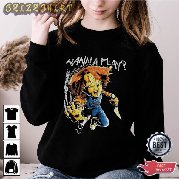 Just A Girl Who Wanna Play Loves Chucky Graphic T-shirt