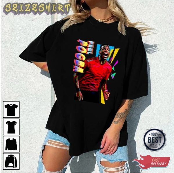 Trendy Multi Color Graphic Paul Pogba T-Shirt