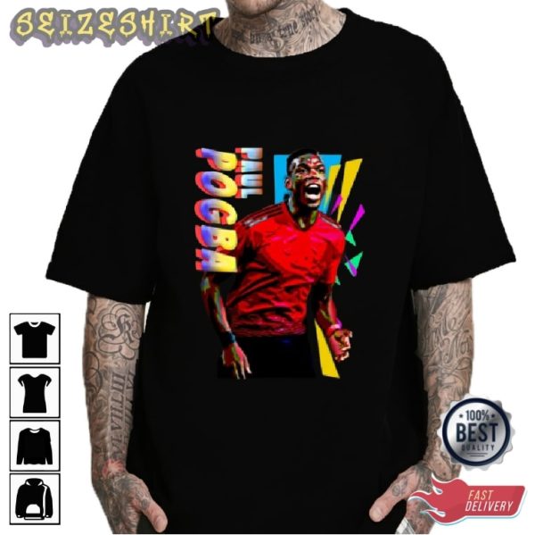 Trendy Multi Color Graphic Paul Pogba T-Shirt