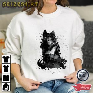 Funny Black Cat Halloween Graphic Tee