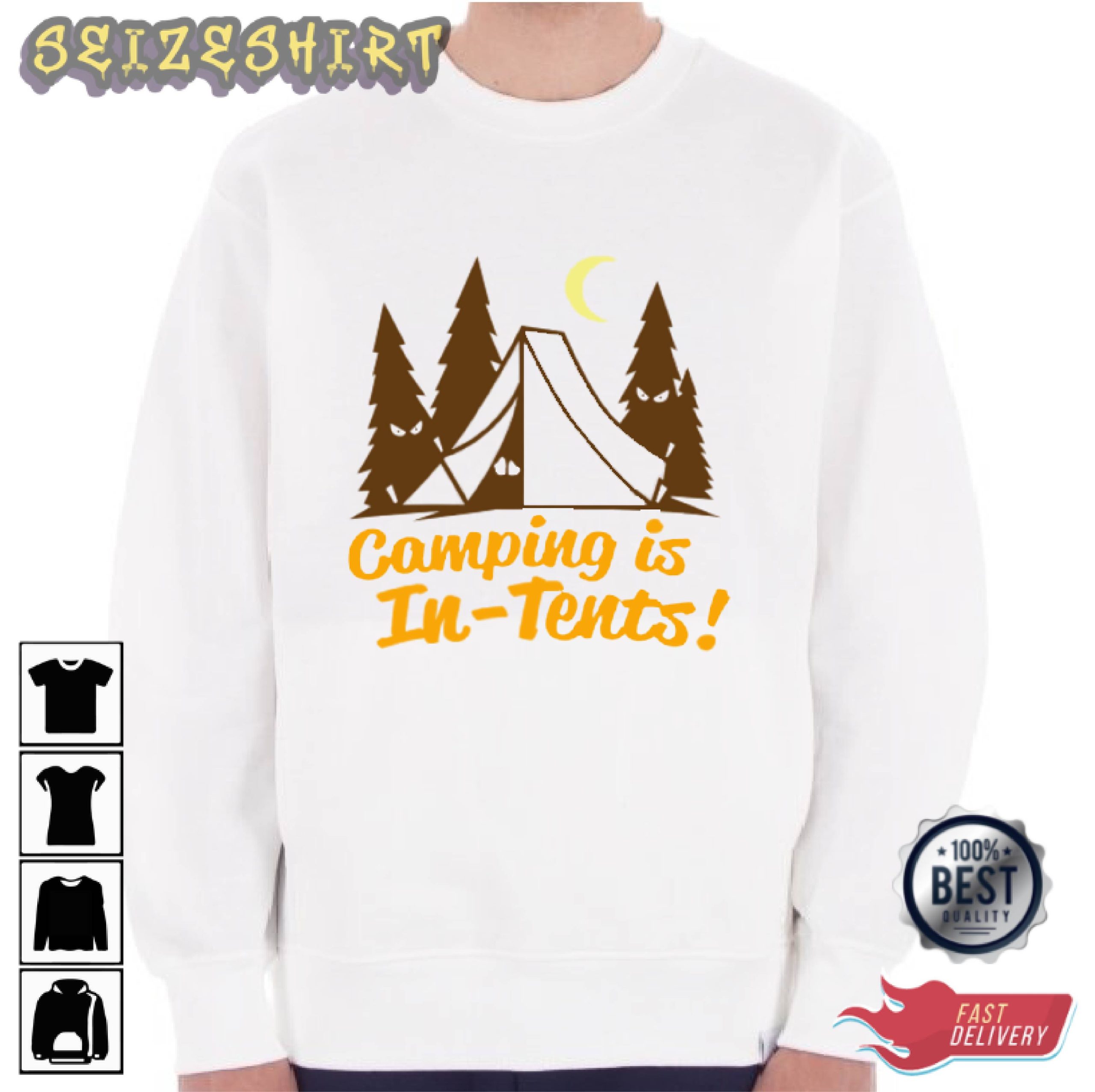 Camping Is In-Tents Camping Unisex Cotton Tee