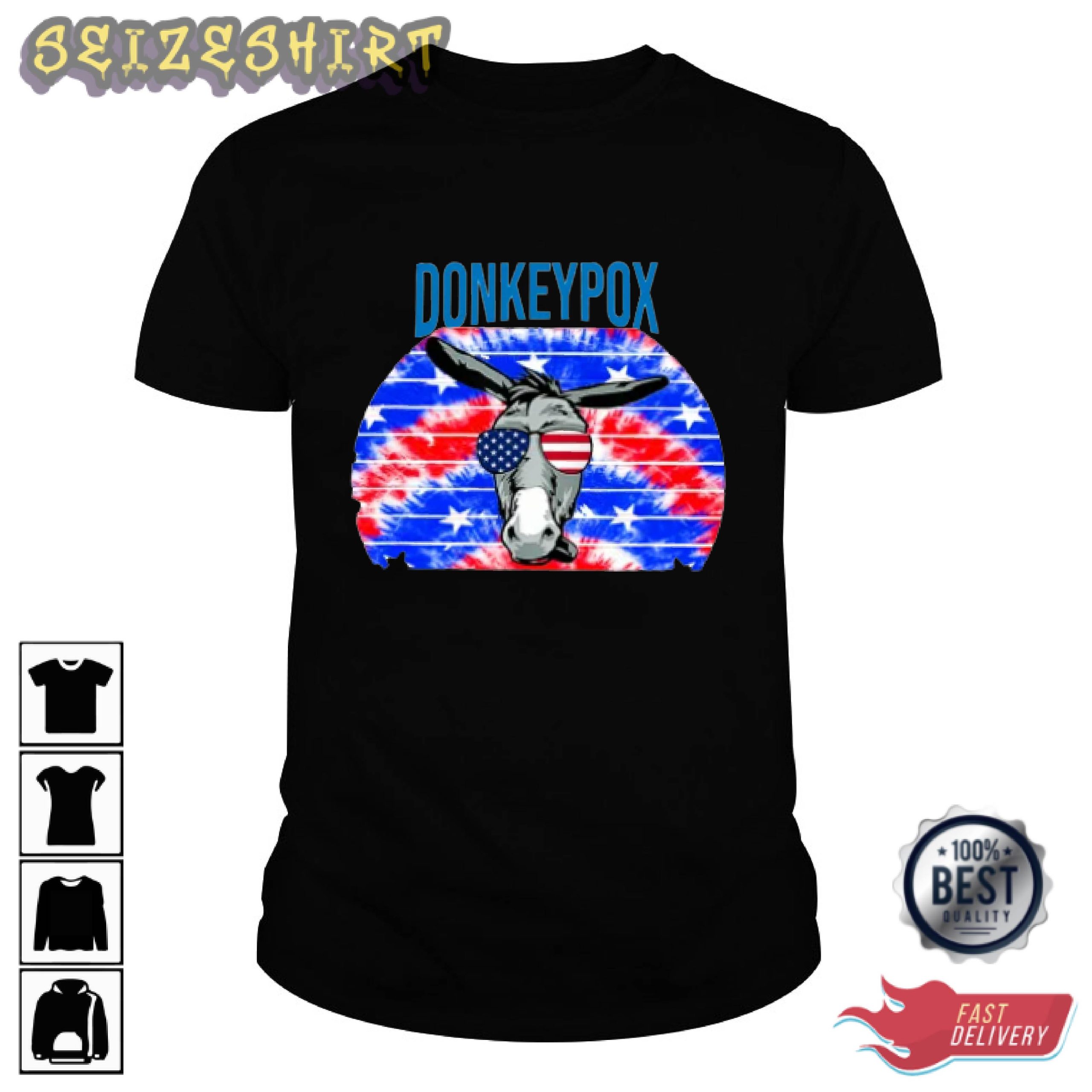 Donkeypox American Flag Star Unique Graphic Tee