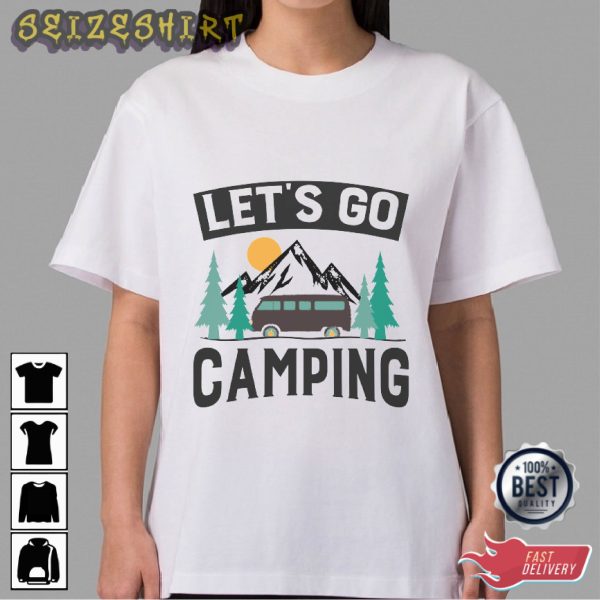 Let’s Go Camping Graphic Unisex Cotton Tee