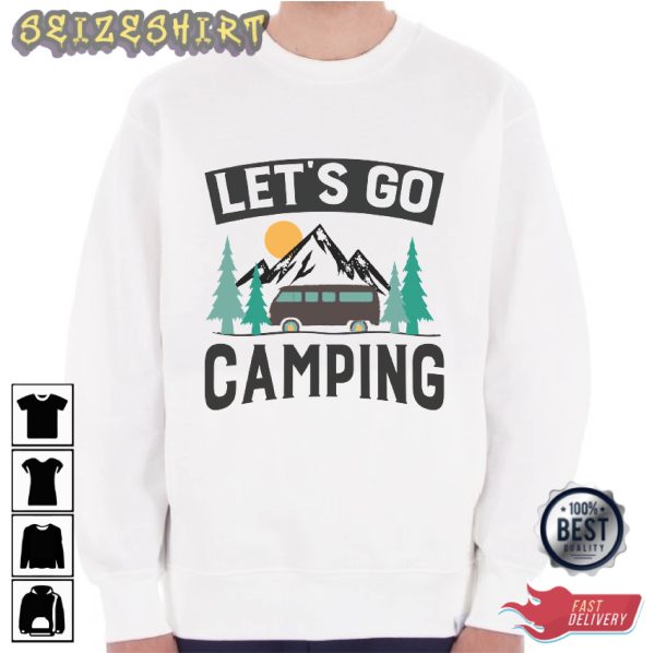 Let’s Go Camping Graphic Unisex Cotton Tee