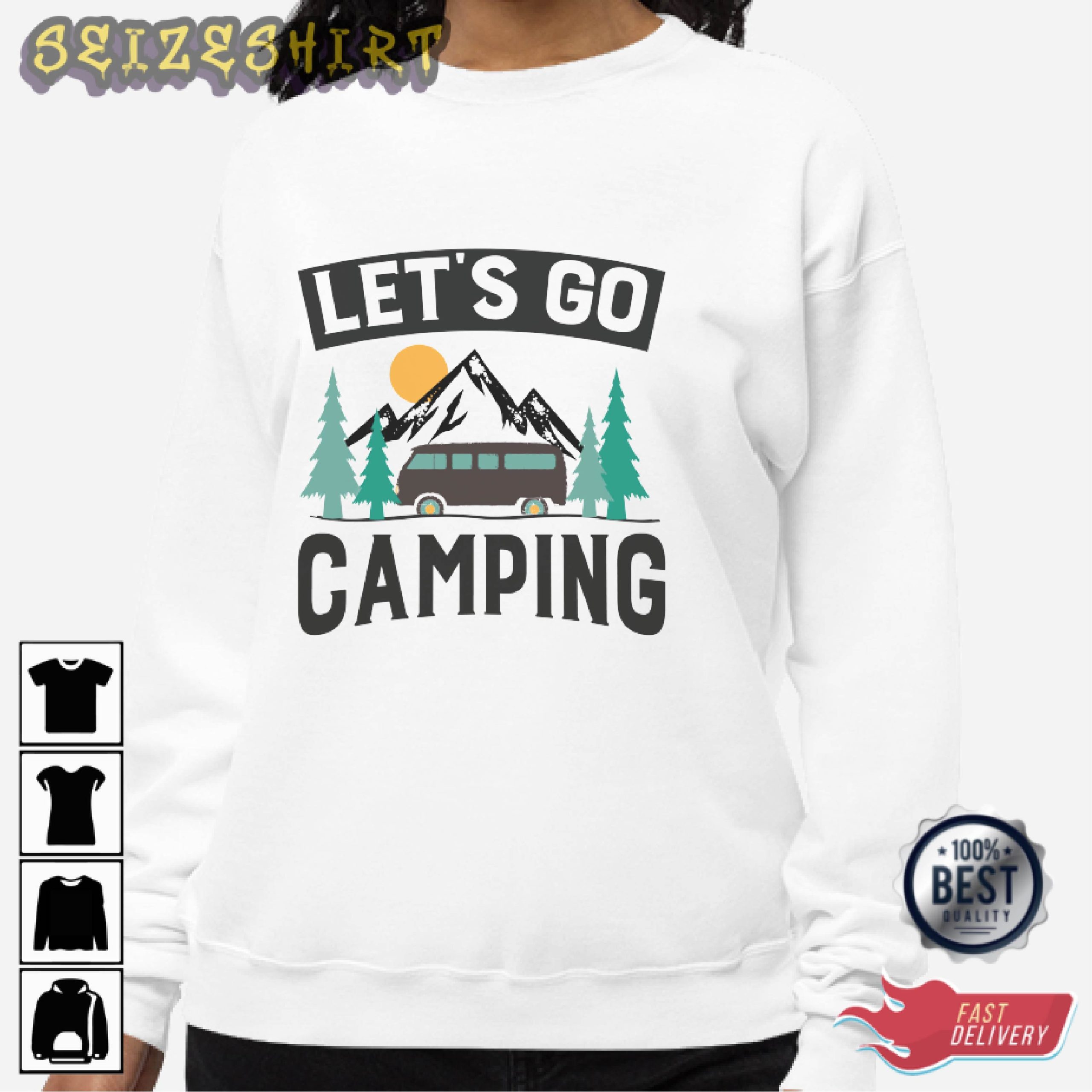 Let's Go Camping Graphic Unisex Cotton Tee