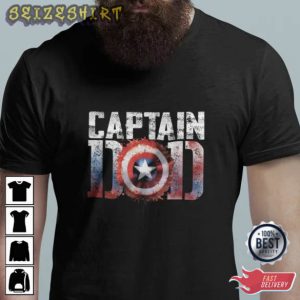 Captain Dad Superhero Funny Gift For Dad T-Shirt