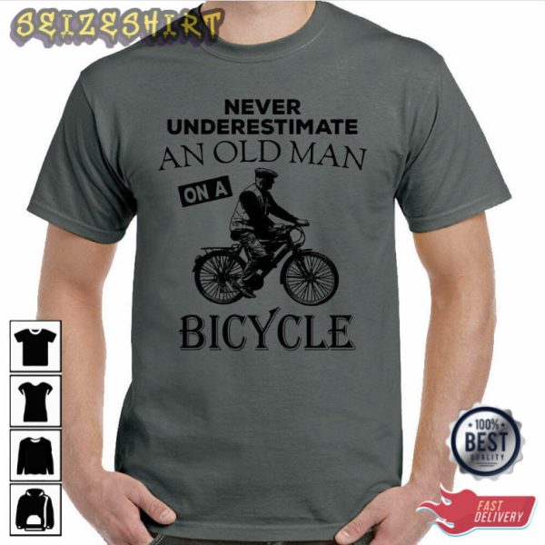 Old Man With A Bike Men’s Funny Cycling Graphic Tee