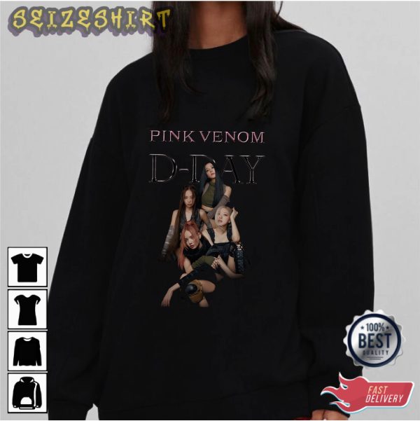Pink Venom D-Day Black HOT Pink Tee Shirt Long Sleeve Shirt