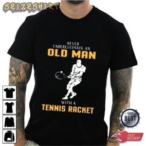 Old Men Tennis Racket Best Graphic Tee