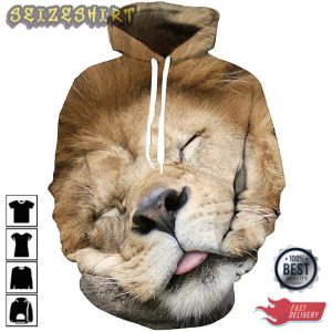 Big Face Lion HOT Version 3D Hoodie Graphic Hoodie