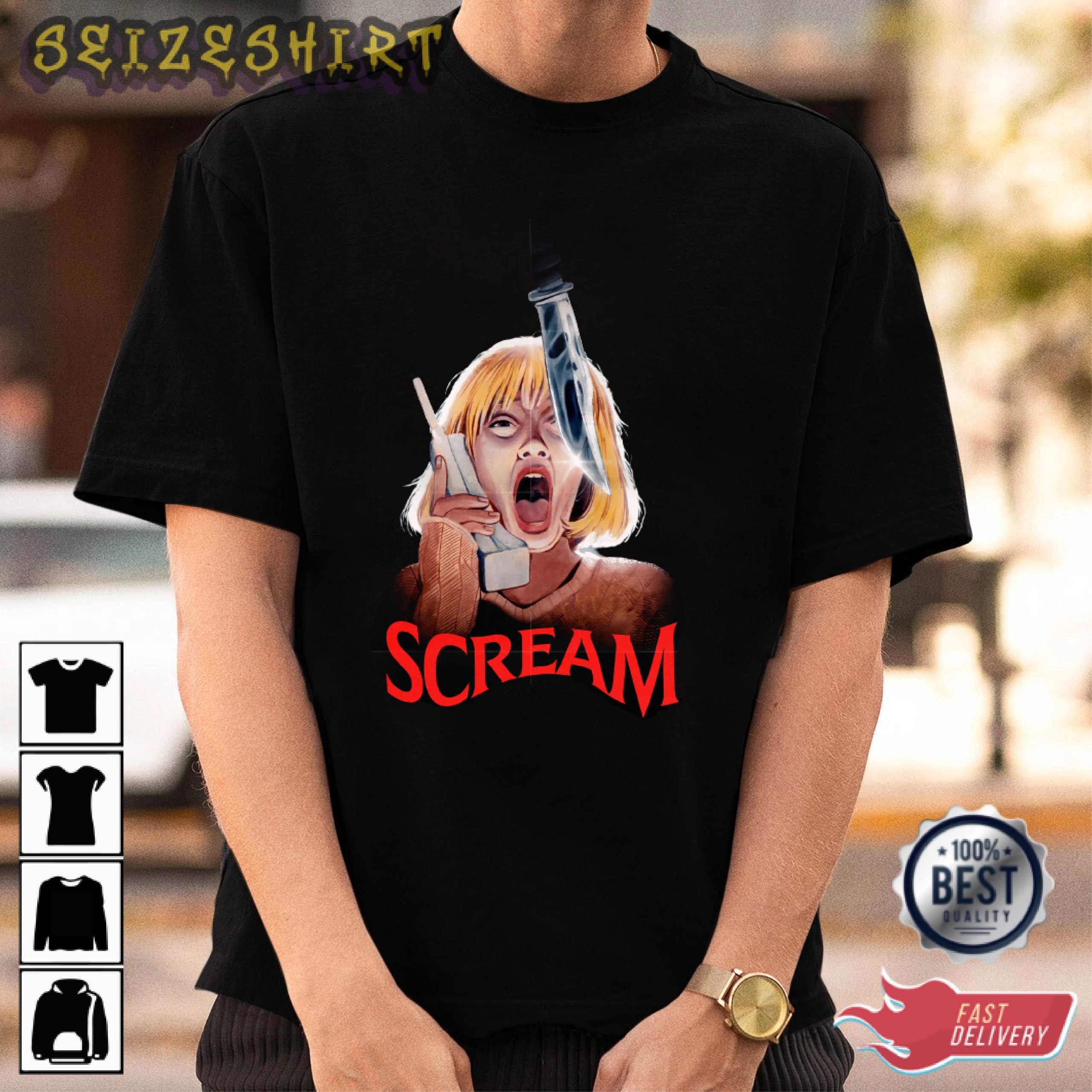Harley Queen Scream Halloween Graphic Tee Long Sleeve Shirt