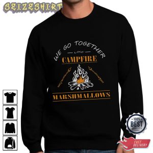 We Go Together Campfire Marshmallows Camping Lovers Graphic Tee