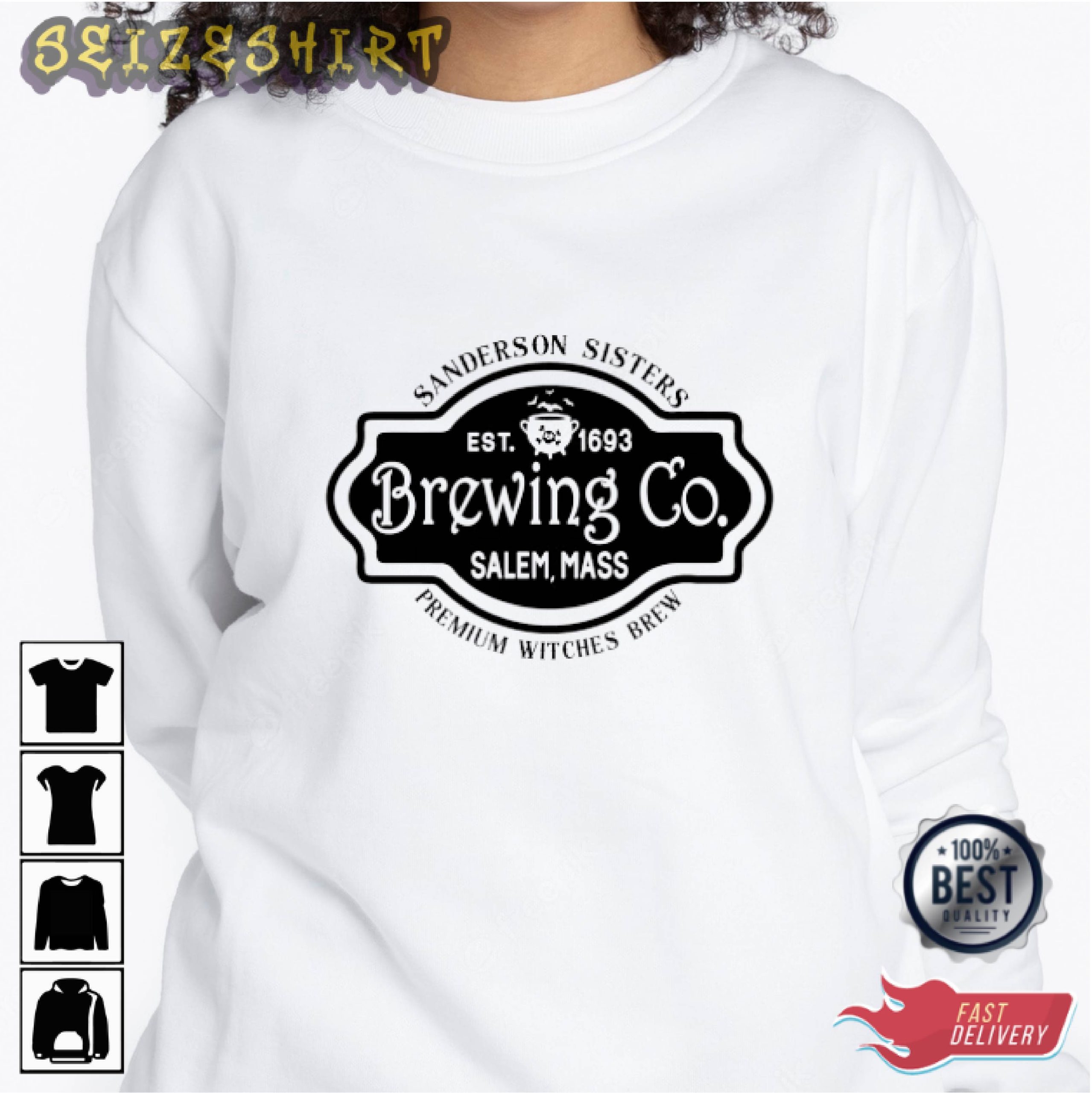 Brewing Co Black And White Graphic Tee Long Sleeve Shirt