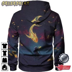 Cat And Fish Version 3D Hoodie Graphic Hoodie