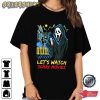Scary Movies Ghost Face Multi Color Graphic Tee Long Sleeve Shirt
