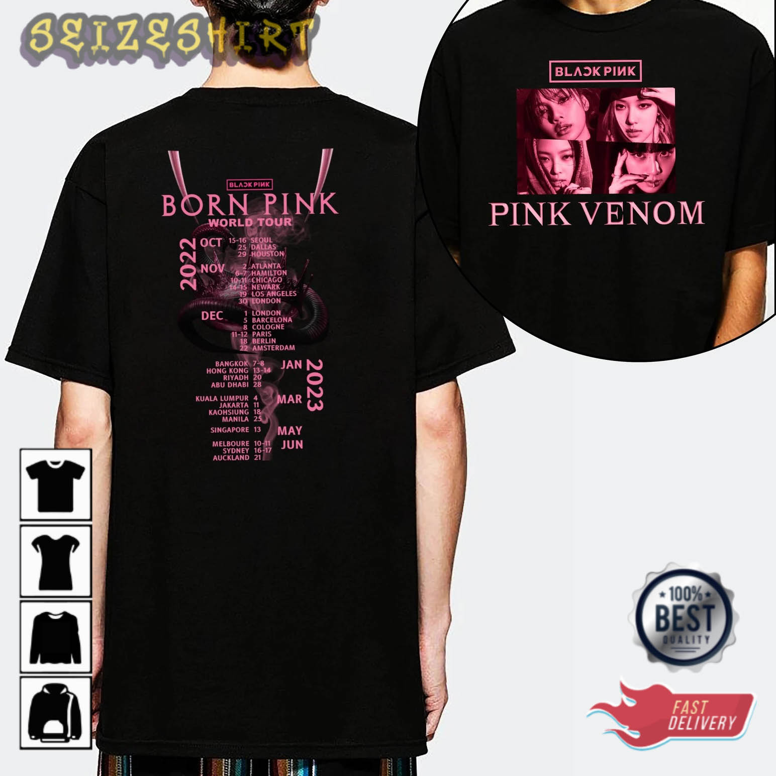 2022 Blackpink Tour T Shirt - Pink Venom