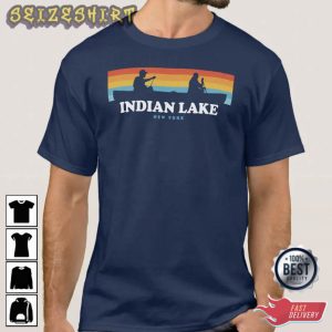 Indian Lake New York Canoe Graphic Tee