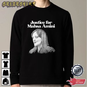 Mahsa Amini Justice Black And White Graphic Tee Long Sleeve Shirt